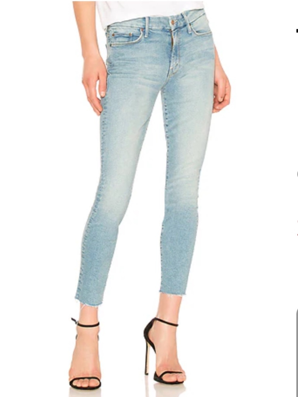 MOTHER The Looker Ankle Fray Jeans Ready to Roll Light Wash Size 27